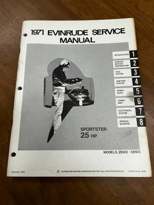 Used OEM 1971 25 HP Sportster Evinrude Service Manual P/N 4749 25102 / 25103 - Bild 1 von 3