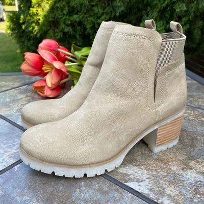 New Kork-Ease Natural Elsie Heeled Ankle Boot Size 9 Bootie - Imagem 1 de 4
