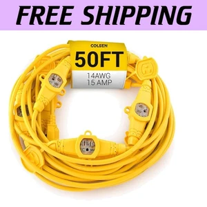 Heavy-Duty 50ft Extension Cord with 11 Outlets – Perfect for Indoor/Outdoor Use - Picture 1 of 11