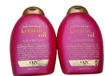Juego de champú y acondicionador OGX anti-rotura + aceite de queratina • Botellas nuevas de 13 oz •  Foto 1 de 4