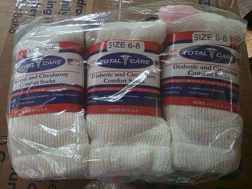 Total Care Diabetic Socks 12 Pack Size 6-8 | eBay