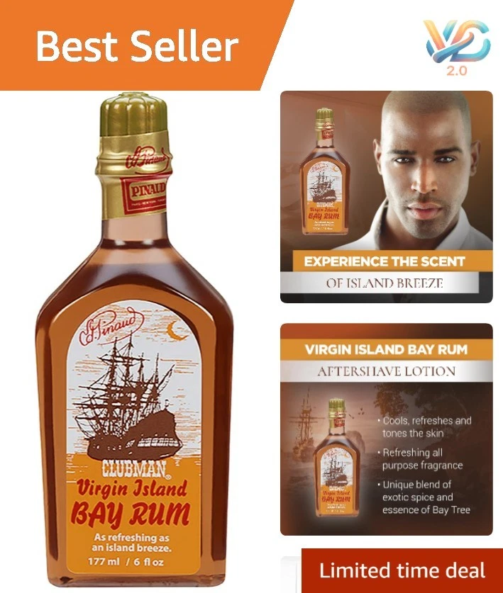 Pinaud Virgin Island Bay Rum After Shave - 6 fl oz of Timeless Masculine Charm - Image 1 of 4