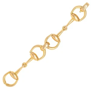 Gucci 18 Karat Yellow Gold Vintage Horsebit Link Bracelet - Picture 1 of 8