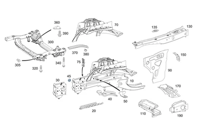 Miembro longitudinal genuino Mercedes-Benz 205-620-90-00 Foto 1 de 2