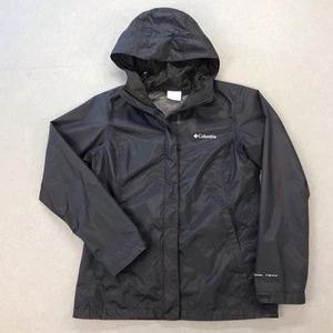 Columbia Onmi-Tech Jacket Mens Small Black Windbreaker Hooded Full Zip - Picture 1 of 13