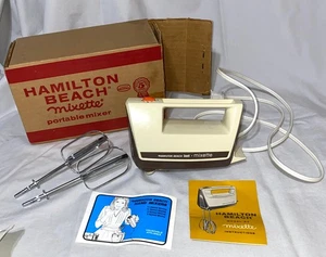 Mezclador de mano portátil Scovill Hamilton Beach Mixette modelo 87 de colección con caja, papeles - Imagen 1 de 7