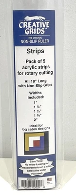 Creative Grids Strips Rotary Cutting 18” Long 5-Pack NEW 1” 1.25” 1.5” 1.75” 2” - Image 1 of 4