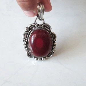 Gemstone silver plated handmade natural red ruby stone Pendant jewelry - Imagen 1 de 8