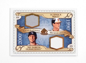 2009 SP Legendary Cuts Generations Dual Memorabilia Cal Ripken Jr. / Tulowitzki