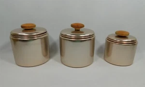 3-teiliges Set Vintage MIRRO Kanister aus eloxiertem Aluminium kupferfarben mit Deckel - Bild 1 von 6