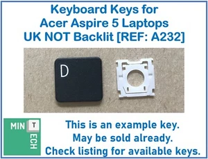 Keyboard Replacement Keys for Acer Aspire 5 Laptops UK Layout NOT Backlit - Afbeelding 1 van 8