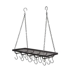 Küchenkrone Hängeregal Hängekorb Topfhänger Pfannenhänger Korb 60 cm Eisen - Bild 1 von 4