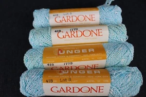 Vintage Yarn Unger Gardone 100% Cotton #418 Blue White Lot of 4 ITALY 1oz -AS IS - Picture 1 of 10