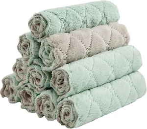 Super Absorbent Cleaning Cloths Microfiber Dishtowels Soft Cloth Rags, 10-Pack - Picture 1 of 4