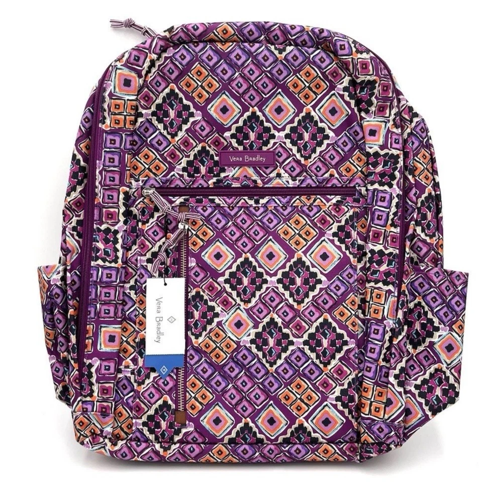Vera Bradley Dream Diamonds Lighten up Journey Backpack Laptop Sleeve