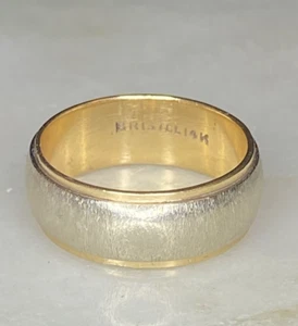 14K Yellow & White Gold Ring / Band ~ Bristol Band ~ Size 8 - Picture 1 of 14