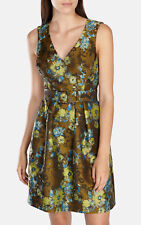 Karen Millen Green Multi Floral Jacquard Dress UK Size 12, RRP: $425