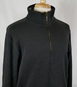 BANANA REPUBLIC Sweater Sweatshirt XL Cotton Long Sleeve 1/4 Zip Gray, Mock Neck - Picture 1 of 12