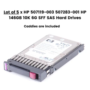 Lot of 5 x HP 507119-003 507283-001 HP 146GB 10K 6G SFF SAS Hard Drives - Picture 1 of 3