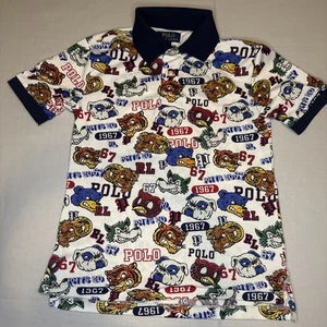 Polo Ralph Lauren Shirt Boys Mascot Graphic Print Short Sleeve Polo S (8) - Picture 1 of 6