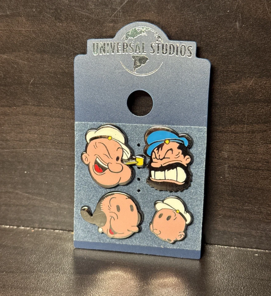Universal Studios Popeye the Sailor Man Bluto Olive Oyl Sweet Pea Pin Set