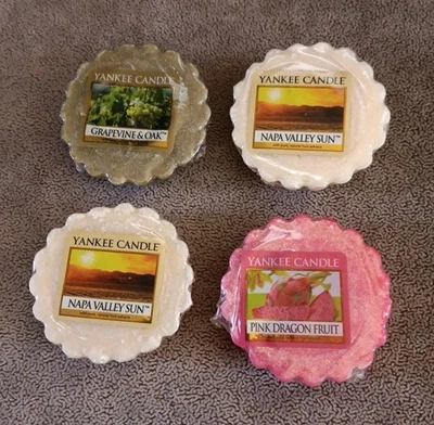 4 Yankee Candle Wax Potpourri Tarts Dragon Fruit Napa Valley Sun Grapevine Oak - Image 1 of 4