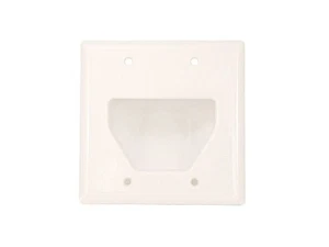 Monoprice 2-Gang Recessed Low Voltage Cable Wall Plate - White - Afbeelding 1 van 4