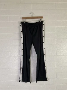 Large Nike Side Button Up Embroidered Logo Black And White Casual Sweatpants - Picture 1 of 8