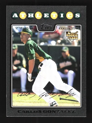 Carlos Gonzalez Oakland A’s Rookie 2008 Topps Update Negro #UH146 SN/57 Foto 1 de 2