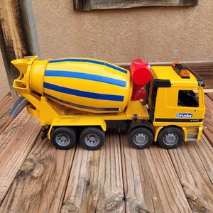 Bruder Mercedes Yellow Blue Large 21" Cement Mixer 4143 Made In Germany - Picture 1 of 15