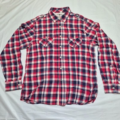 Camisa de hombre Guess grande con botones a cuadros roja azul blanca Foto 1 de 4