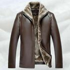 Lined Jacket Fashion Cowboy Leather Warm Overcoat Fur Men Winter Thick Coat Lamb