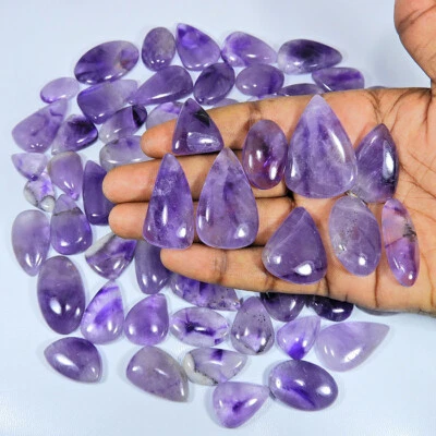 Natural Amethyst Lace agate Mix Cabochon Loose Gemstone Wholesale Lot - Image 1 of 4