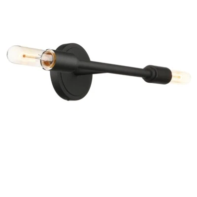 Lámpara de tocador industrial vintage de 2 luces negra mate doble aplique luces Foto 1 de 4