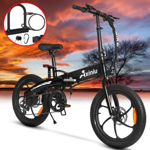 Electric Bike for Adults 850W 20" Folding Fat Tire Electric Bicycle Black Ebike - Picture 1 of 17