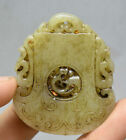 5CM Old Chinese Hetian Jade Carving Dynasty Palace Dragon Weapon