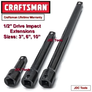 Craftsman 1/2" Drive Impact Extension Bar Set (3", 6", 10") - 3 pcs - Picture 1 of 3