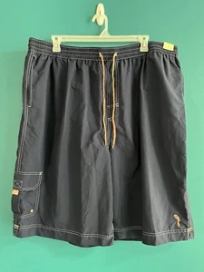 Traje de baño caribeño para hombre 3XT pantalones cortos de baño bañadores altos azul marino bolsillos melocotón - Imagen 1 de 6