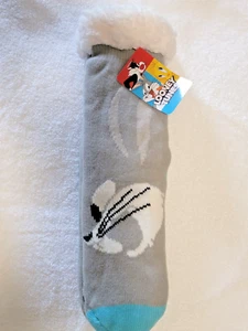 Bugs Bunny 1 Par de Calcetines Forrados Sherpa Suave Cálido Antideslizante Talla 1 Looney Tunes NUEVO - Imagen 1 de 2