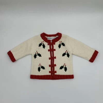 Cárdigan tejido bebé First Impressions con mangas largas y botones delanteros usado en excelente estado Foto 1 de 4