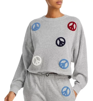 Sudadera De Colección Habana Recortada Signo de la Paz Apliques Gris Talla L/14 NUEVA CON ETIQUETAS KVH-10950 Foto 1 de 4