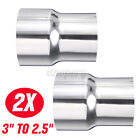 2Pcs 3" To 2.5" Stainless Steel Standard Exhaust Reducer Adapter Connector