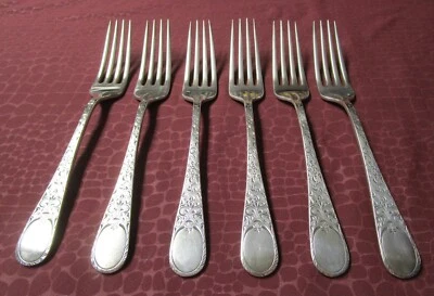 6 tenedores de cena BIRKS REGENCY precioso diseño grabado sin monogramas bu Foto 1 de 4