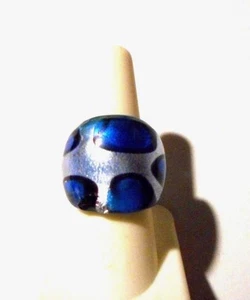 Handmade Artisan glass rings blue, and silver or green and silver. Made in Italy - Bild 1 von 11