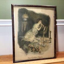 ATQ. 1916, Her Golden Hours , Lithograph Print, Signed By Artist Lester Ralph