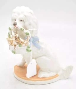 Antique German Mantle Dog Porcelain Poodle Figurine – 15.5cm - Picture 1 of 24