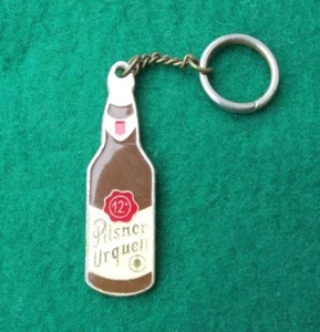 Vintage Pilsner Urquell 12 Degrees Dark Beer Bottle Czech Pils Key Chain Ring - Picture 1 of 2