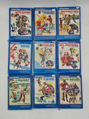 Lot of 9 Intellivision Sports Network Titles With Manuals & Overlays in Box - Image 1 of 4
