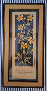 PJ RANKIN HULTS LOVE OF FLOWERS 14" FRAMED SCHERENSCHNITTE PAPER CUT FOLK ART - Picture 1 of 9