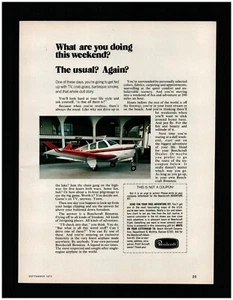 1973 Beechcraft Bonanza Airplane Original Print Ad ~ Fast Ship ~ Flying Plane  - Picture 1 of 1